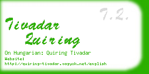 tivadar quiring business card